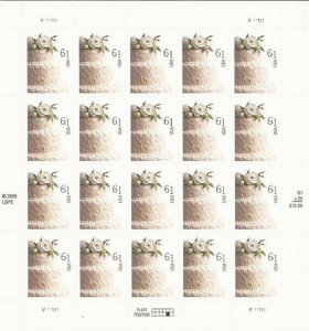 Wedding Cake Sheet of 20 U.S. Postage 61 Cent Stamps Scott 4398