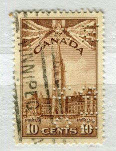 CANADA; 1942-48 early GVI issue OFFICIAL PERFIN issue fine used 10c. value