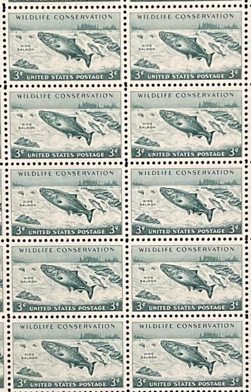 1079    Wildlife—-King Salmon  MNH 3 cent sheet of 50   1956