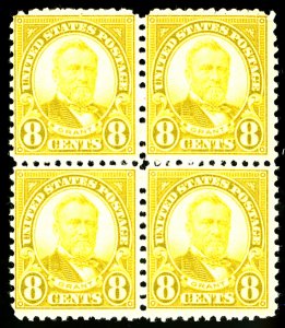 U.S. #640 MINT BLOCK OG NH