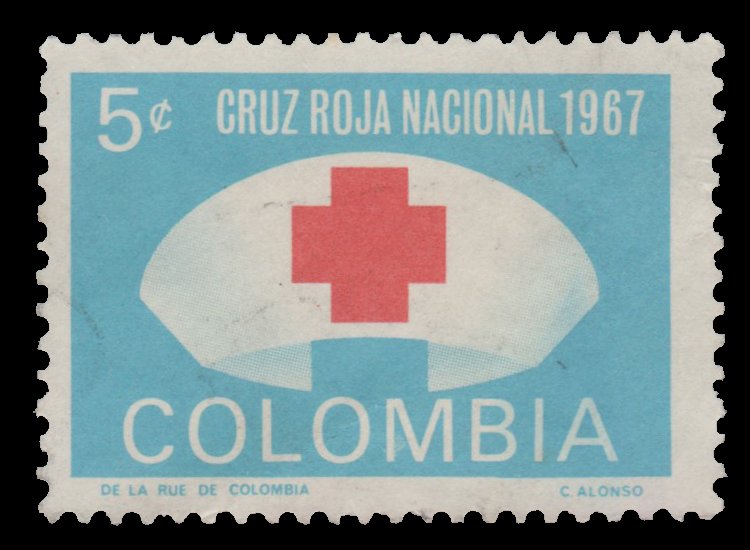 COLOMBIA STAMP 1967 SCOTT # RA62. USED. # 4