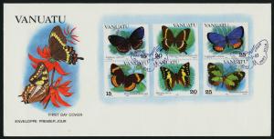 Vanuatu 346-8 on FDC - Butterflies