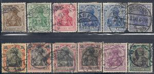 Germany #81-84,84a,84b,85-90  (U) CV $20.10