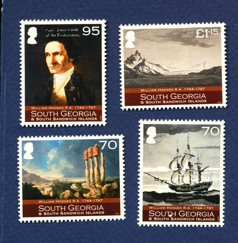 SOUTH GEORGIA - # 408-411  - MNH - William Hodges Art - 2010