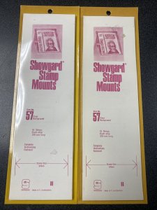 Showgard Stamp Mounts - Clear  #57 ( 57x215mm ) 15 Strips Group Of 2