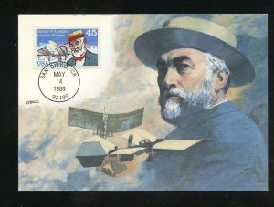 US C118 45c Air Mail Samuel Langley UA Fleetwood Maxi Card cachet FDC