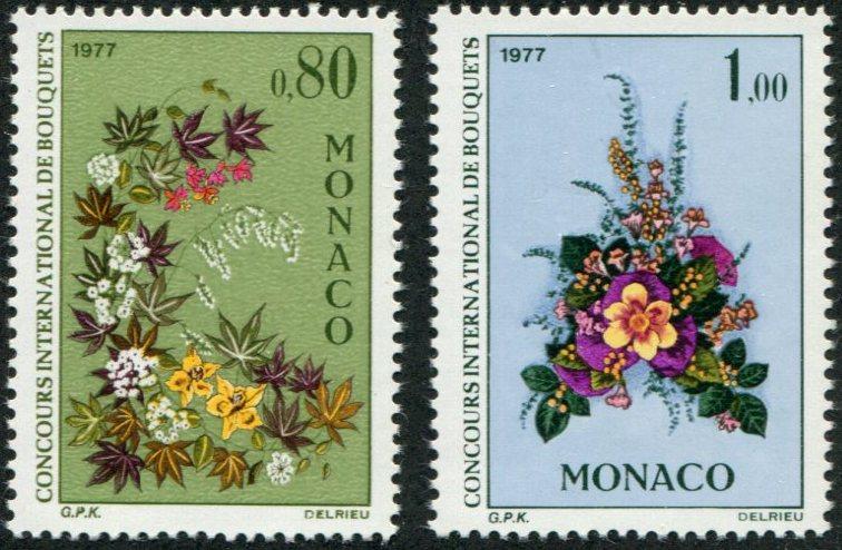 Monaco SC# 1047-8 Floral Arrangements, 80c, 1fr, MH