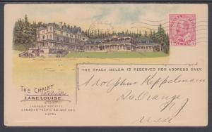 Canada H&G 24 used 1906 1c The Chalet PPC, Canadian Pacific Railway Co. Hotel