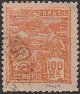 Brazil #243 1926 100r Orange Defins. Aviation USED-VF-NH.