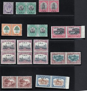 South West Africa - 1927-1930 Bilingual Pairs M-VF-LH-NH # 94,96-103