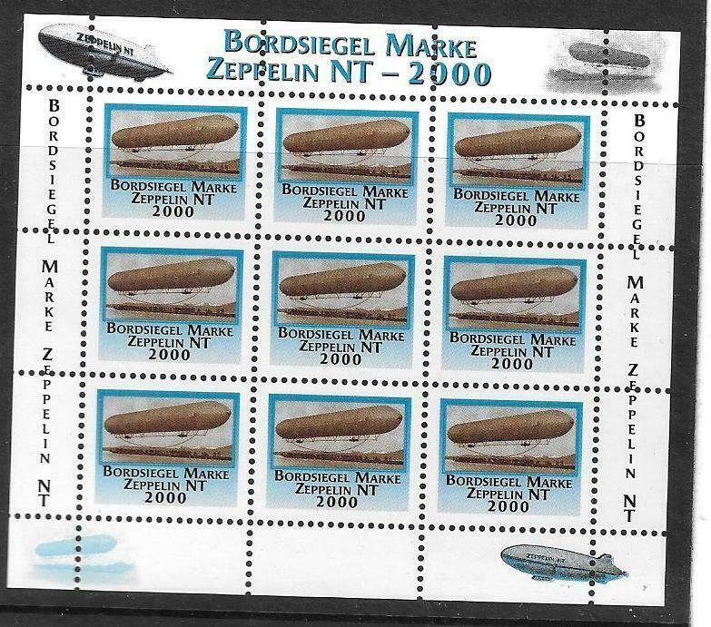 2000    GERMANY  -  CINDERELLA  -  ZEPPELIN CENTENARY  -  MNH