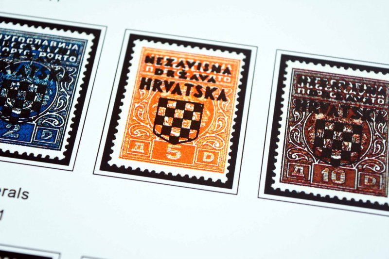 COLOR PRINTED CROATIA [NDH] 1941-1945 STAMP ALBUM PAGES (30 illustrated pages)