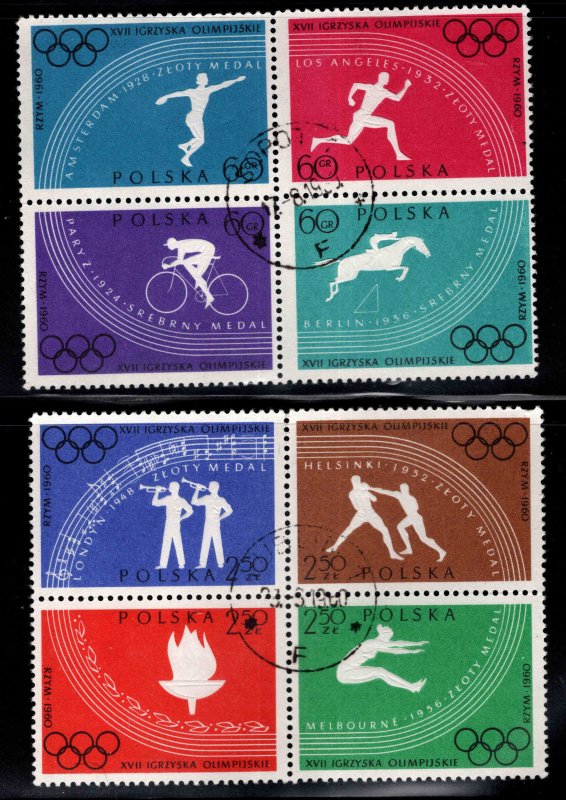 Poland Scott 914-921a Used 1960 Olympic set