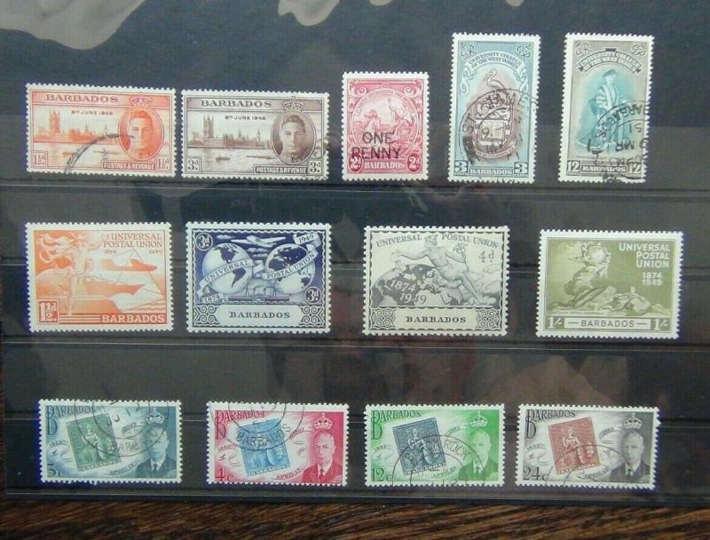 Barbados 1946 Victory 1949 UPU 1951 BWI University 1952 Stamp Centenary  