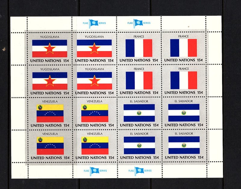 United Nations Flags...4 sheets  64 flags  mnh