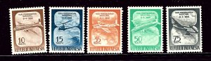 Indonesia 445-49 MH 1958 Airplanes     (P11)