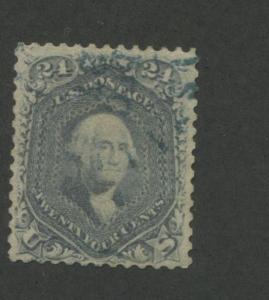 1862 US Stamp #78 24c Used Very Fine Faint Blue Postal Cancel 