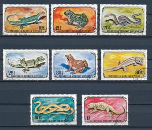 Mongolia 1972 Scott 676 - 863 (8) used - Reptile & Amphibian