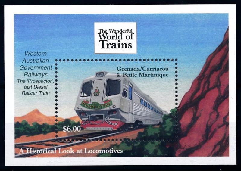 [63534] Grenada Carriacou 2000 Railway Train Eisenbahn Souvenir Sheet MNH