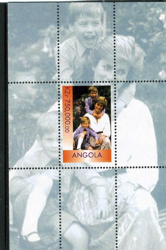 Angola 1999 Princess Diana William & Harry Millennium s/s Perforated mnh.vf