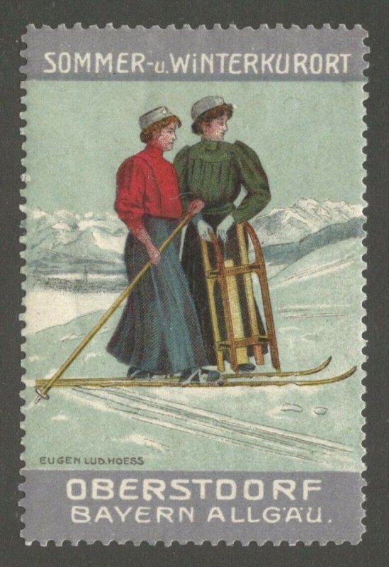 Oberstdorf, Bavaria, Summer & Winter Resort, Germany, Early Poster Stamp