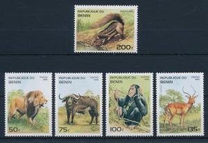 [31155] Benin 1995 Wild animals Mammals Lion Monkey Antilope MNH