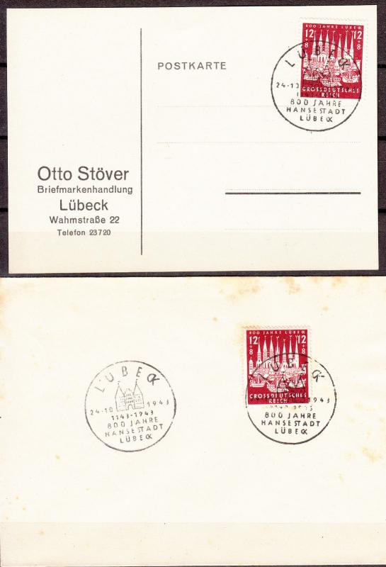 Germany - 24.10.1943 800th Anniversary of Lubeck special cancel (2321)