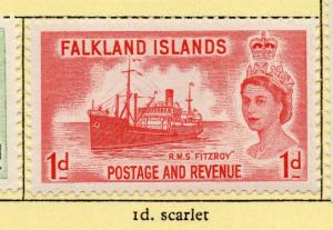 Falkland Islands 1955-57 Early Issue Fine Mint Hinged 1d. 295024