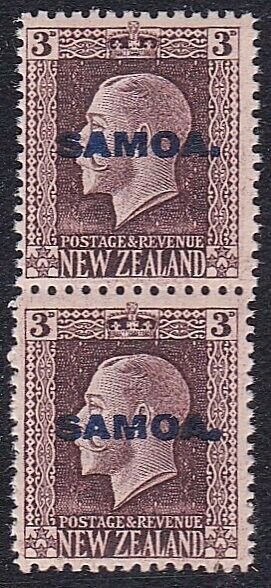 SAMOA 1916-19 GV 3d 2 perf pair SG140b MNH.................................B4298