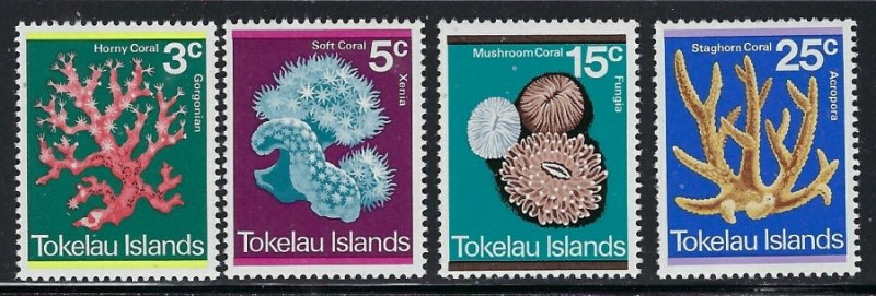 Tokelau 37-40 MNH 1973 Corals (ap9482)
