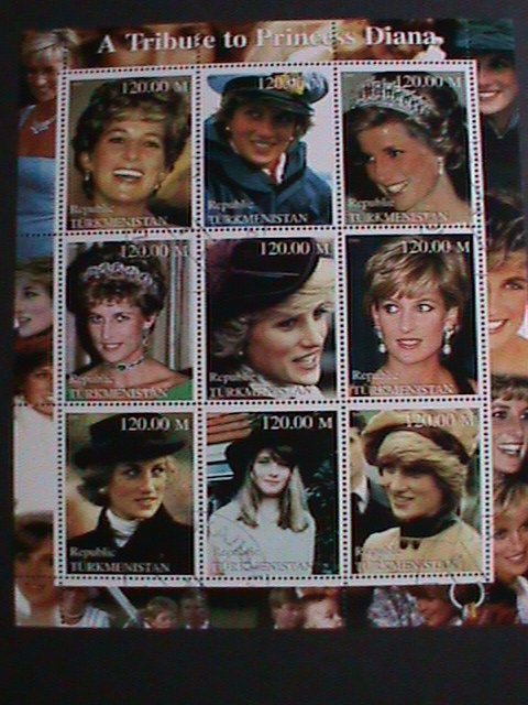 ​TURKAMENISTAN 2000-IN MEMORIAL-PEOPLE'S QUEEN-LADY DIANA-CTO-S/S VERY FINE