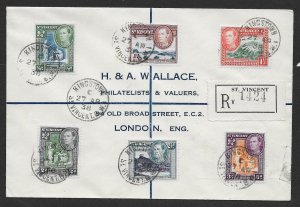 SAINT VINCENT 1938 (7 Apr) Registered philatelic cover to - 14113