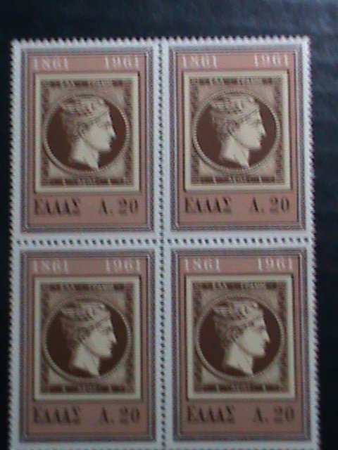 ​GREECE-1961 SC# 721 CENTENARY OF GREECE POSTAGE STAMPS-MNH BLOCK VERY FINE