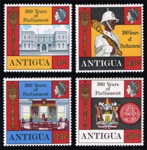 Antigua #213-216 Tricentenary of Parliament; Unused (1.05)