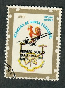 Equatorial Guinea Rooster and Crest used Airmail overprint single