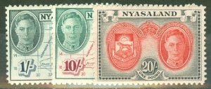 JN: Nyasaland 68-81 mint CV $101.20; scan shows only a few