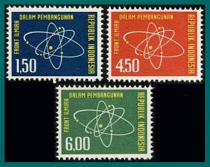 Indonesia 1962 Science for Development, MLH #578-580,SG935-SG937