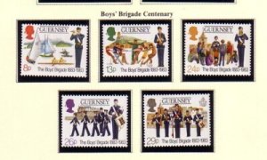 Guernsey Sc 255-259 1983 100th Anniversary Boys Brigade stamp set mint NH