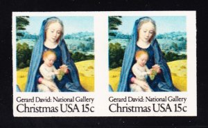 US 1799a 15c Christmas EFO Mint Pair XF OG NH SCV $70