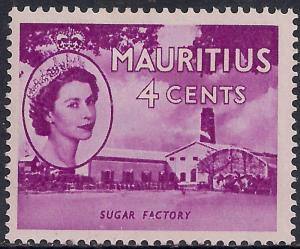 Mauritius 1953 - 58 QE2 4ct Bright Purple MM SG 295 ( H1311)