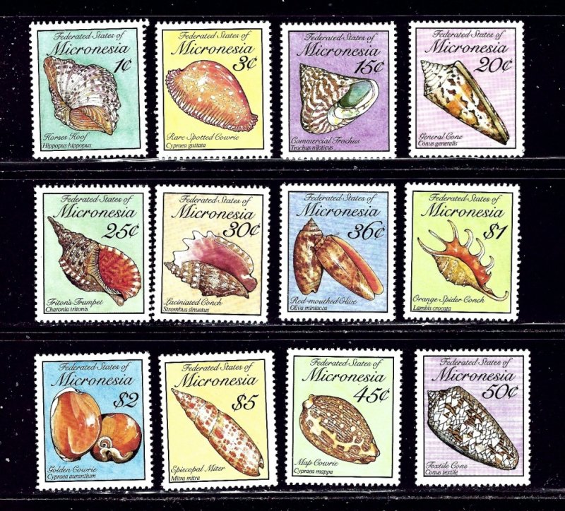 Micronesia 83-102 (12 values) MNH 1989 Seashells    (ap2254)