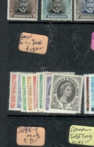 RHODESIA & NYASALAND (P1206B)  QEII SG 1-9      MOG