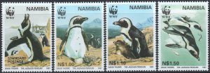 Namibia #821-824  MNH - Jackass Penguin WWF (1997)