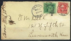 1910 FABULOUS SPECIAL DELIVERY cover from RPO OMAHA NE (E7 & 332) QUITE SCARCE!