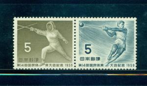 Japan - Sc# 683a. 1959 14th Natl. Meet. MNH Pair. $1.00.