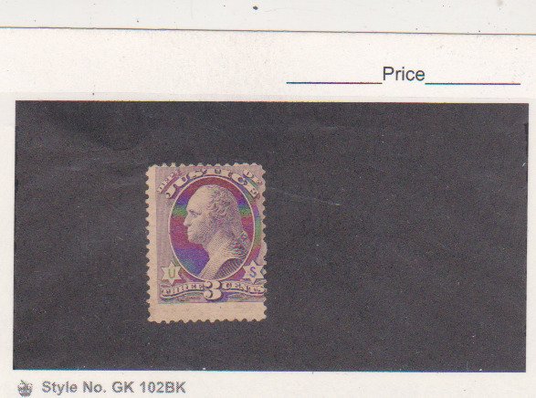 1873 US Stamps Scott # O27 3c Justice Department Official Mint NG Cat.$110.0