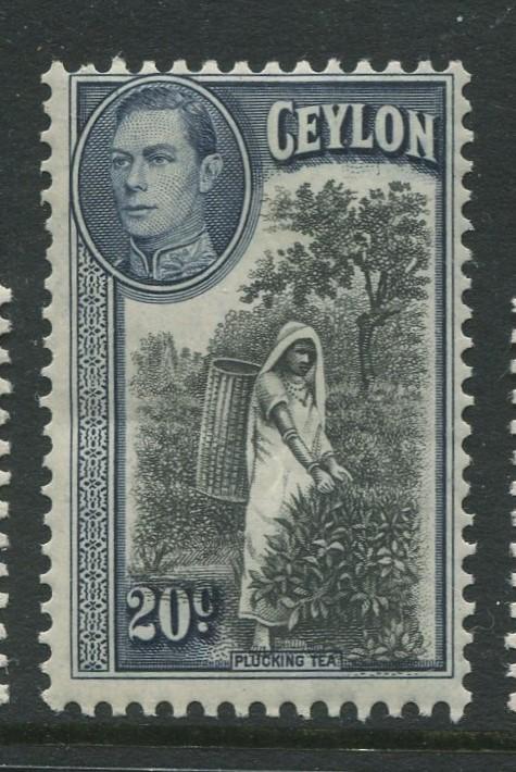 Ceylon -Scott 283 - KGVI Definitive Issue - 1938 - MNH - Single 20c Stamp