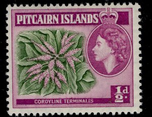 PITCAIRN ISLANDS QEII SG18, ½d green & reddish lilac, M MINT.