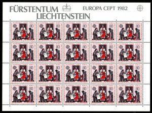 Liechtenstein - Scott #733-4 Mint Sheets of 20 (Europa 1982)