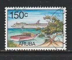 1997 Aruba - Sc 153 - used VF - 1 single - Ship out to sea & small boat